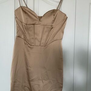 Dynamite Tan Bustier Mini Dress Sweetheart Neckline